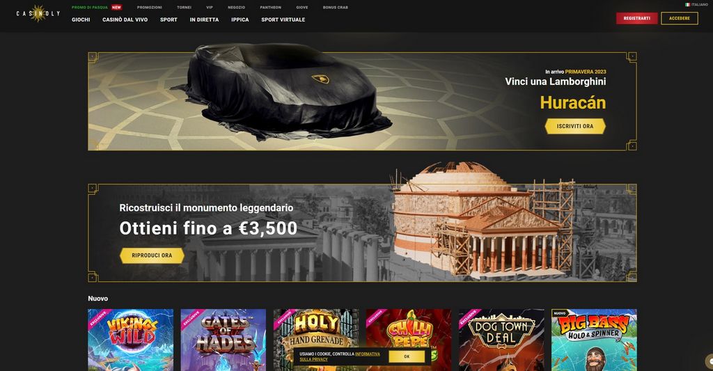 Casinoly 500 euros + 200 tours gratuits